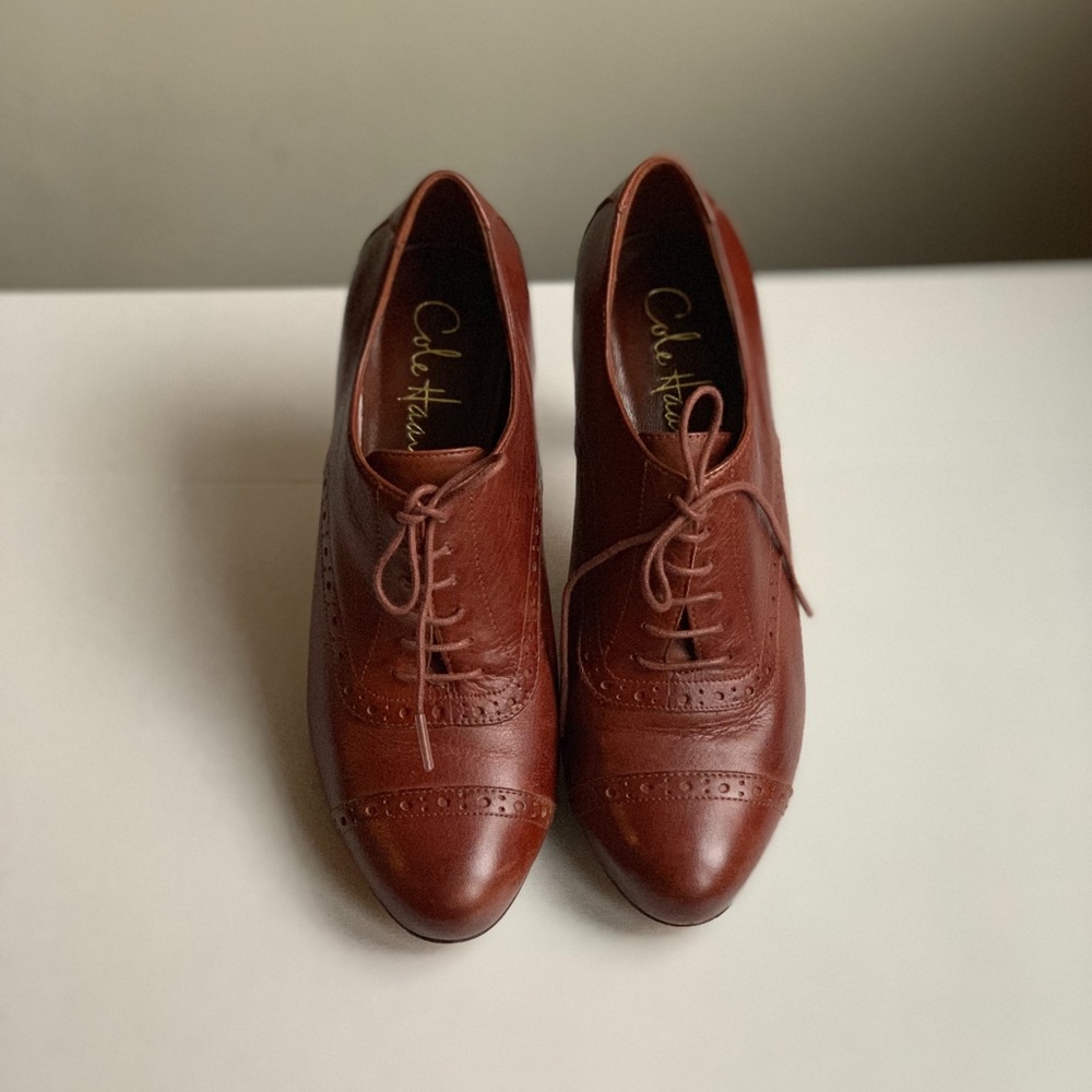 Cole Haan Air Naomi Oxford Pumps - Brown, Size 6